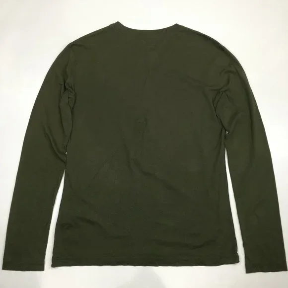 AJ ARMANI JEANS Green Orange/Red'ish Logo Print Long Sleeve Shirt - Picture 7 of 7